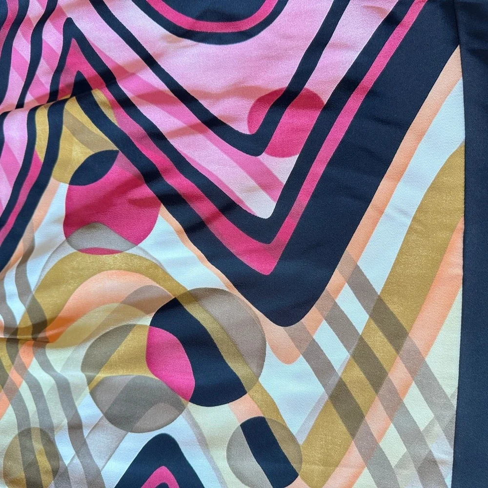 Connected Apparel Women Pink Orange Geometric Abstract Sheath Dress Size 10